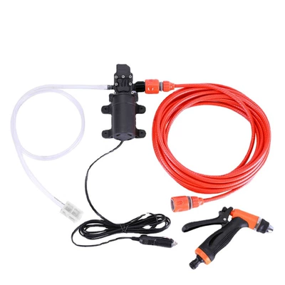 12V Car Wash Pump, Car-Mounted Car Wash Machine, 220V High-Pressure Water Gun, Portable Household Car Washer, Car Cleaning Tool (Portable car washer)
