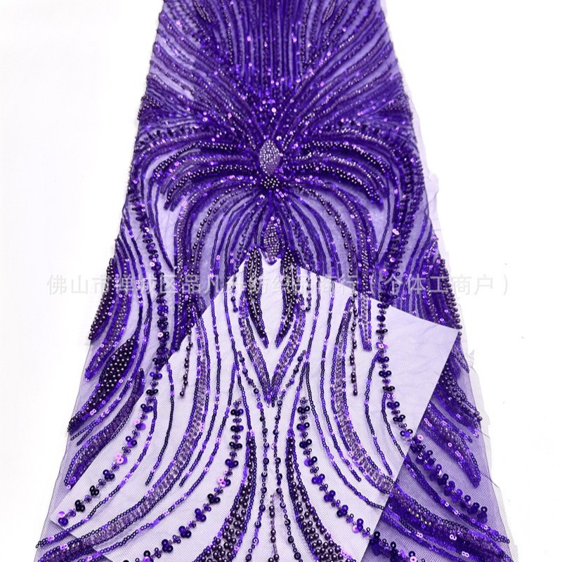 Moda Gaoding Suzhou fabricantes de ropa de moda al por mayor transfronterizos puntos de cuentas de lenteja tela de encaje image 4
