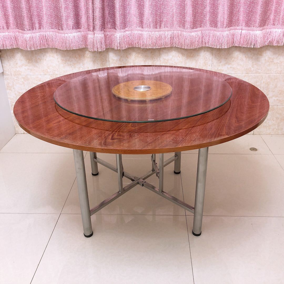 Fábrica directa mesa de comedor 12 personas mesa redonda con mesa giratoria mesa de comedor de madera sólida 10 personas mesa 15