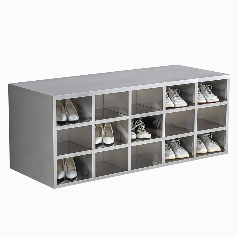 Gabinete de zapatos de empleados de acero inoxidable sin polvo taller de purificación de laboratorio vestuario unilateral y doble cara zapatos taburetes de zapatos