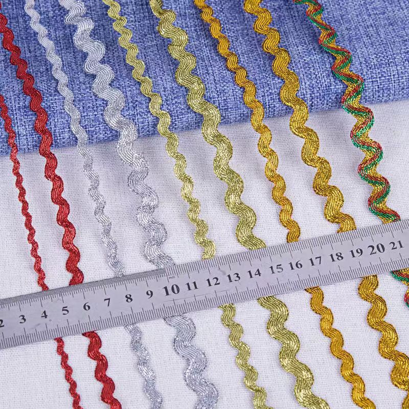 Spot alambre de oro y plata 0.5cmS con arco de onda de marinero con borde DIY estilo étnico ropa textiles para el hogar accesorios de decoración