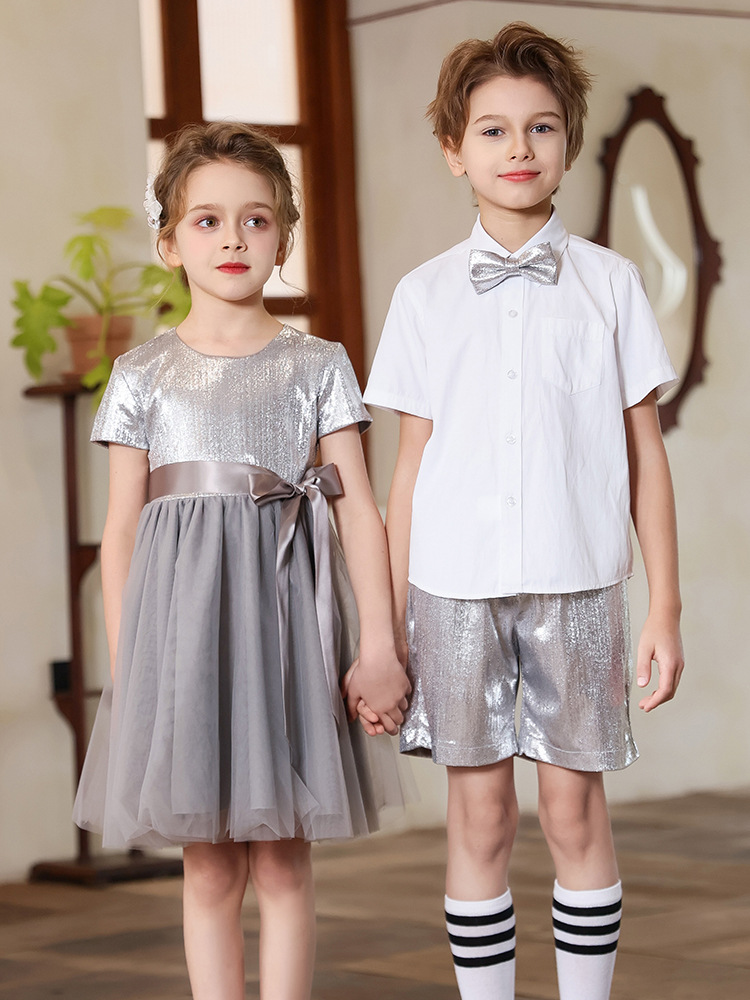 Uniformes de actuación del coro de niños de jardín de infantes para estudiantes de primaria y secundaria, recitación de poesía, discursos, trajes de actuación de danza para niñas