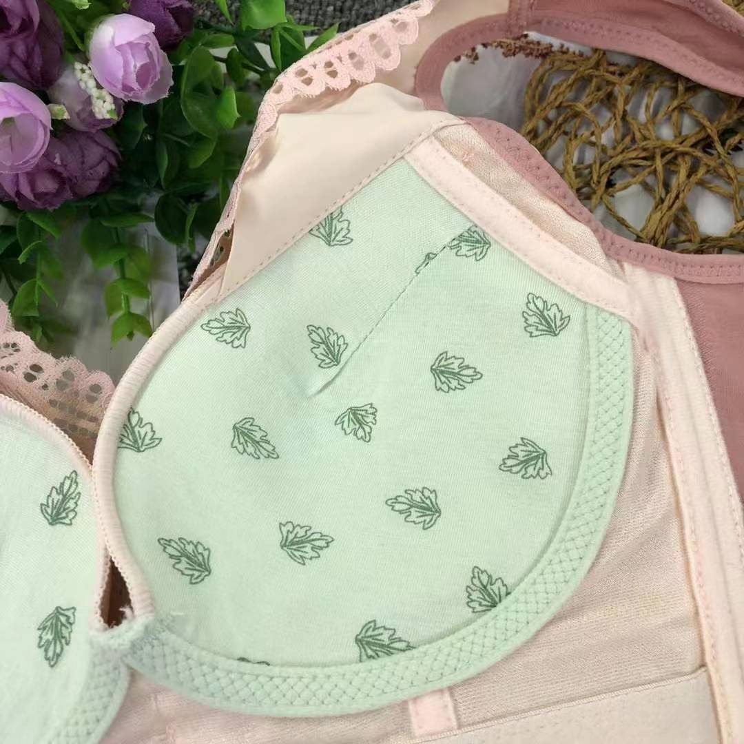 Nuevo sujetador de alta calidad de moda de encaje jacquard transpirable y cómodo ajuste lateral de pecho de botón múltiple ropa interior mujer