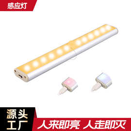 跨境热销】新一代Led智能人体感应灯便携式橱柜灯 倒圆形设计
