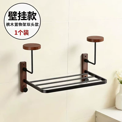 Motosiklet dəbilqə rəfləri Hat Display Stand, Safety - walnut-double-headed-display-stand-with-shelf