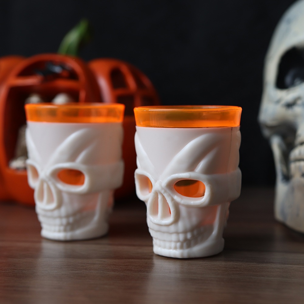 Nuevo Halloween brillante taza de vino atmósfera decoración props horrores esqueleto taza de vino LED decoración de luces electrónicas al por mayor image 4