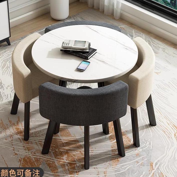 北欧风家用洽谈桌椅组合小户型餐桌圆形桌子咖啡店休闲奶茶店办公|undefined