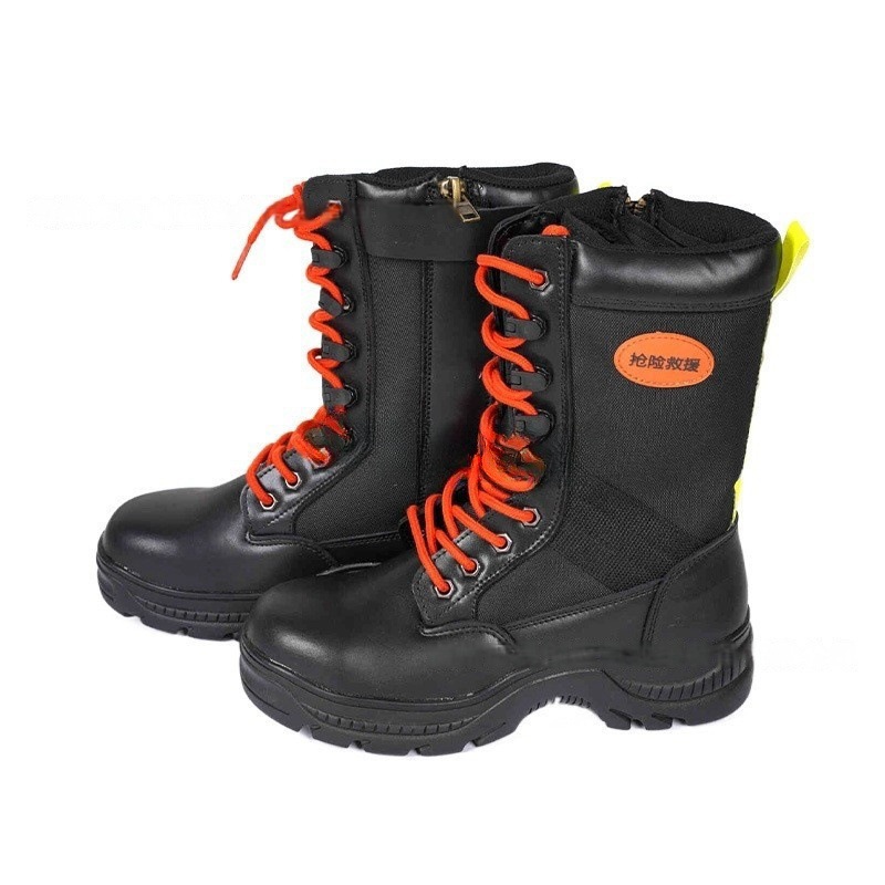阻燃隔热防护皮靴防砸防刺足部保护靴子地震抢险防穿刺救援