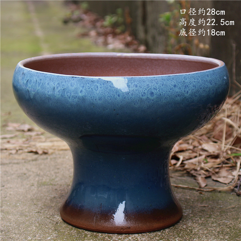 Large Succulent Combination Flower Pot, Hot Pot Mushroom Pot, Coarse Pottery, Wide Diameter, Simple Green Plant, Ebony Old Stump, Cliff Terracotta Pot