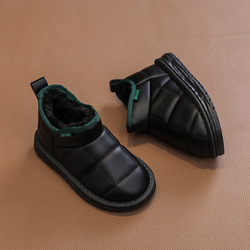 One-piece winter snow boots for children, new, thick and warm, for girls and boys, fur-lined, for babies and young children