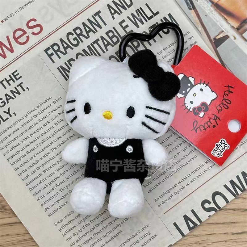黒と白のラブバックル kt 人形ペンダント ジョングユと同じスタイルのかわいい人形ペンダント女の子ぬいぐるみ KT 猫キーホルダー|undefined