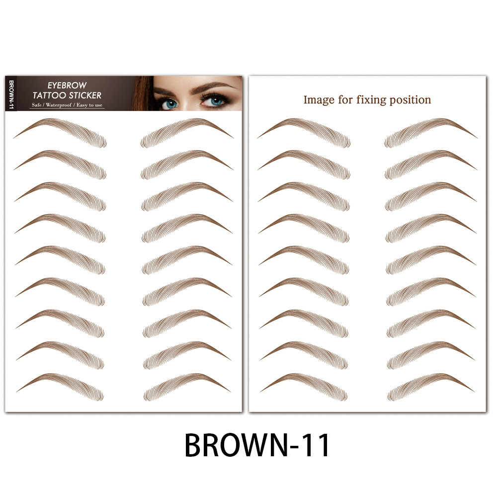 Fabricante de pegatinas de cejas a prueba de agua en stock pegatinas de tatuaje al por mayor de simulación de tordo perezoso tatuaje de cejas 6D pegatinas de cejas