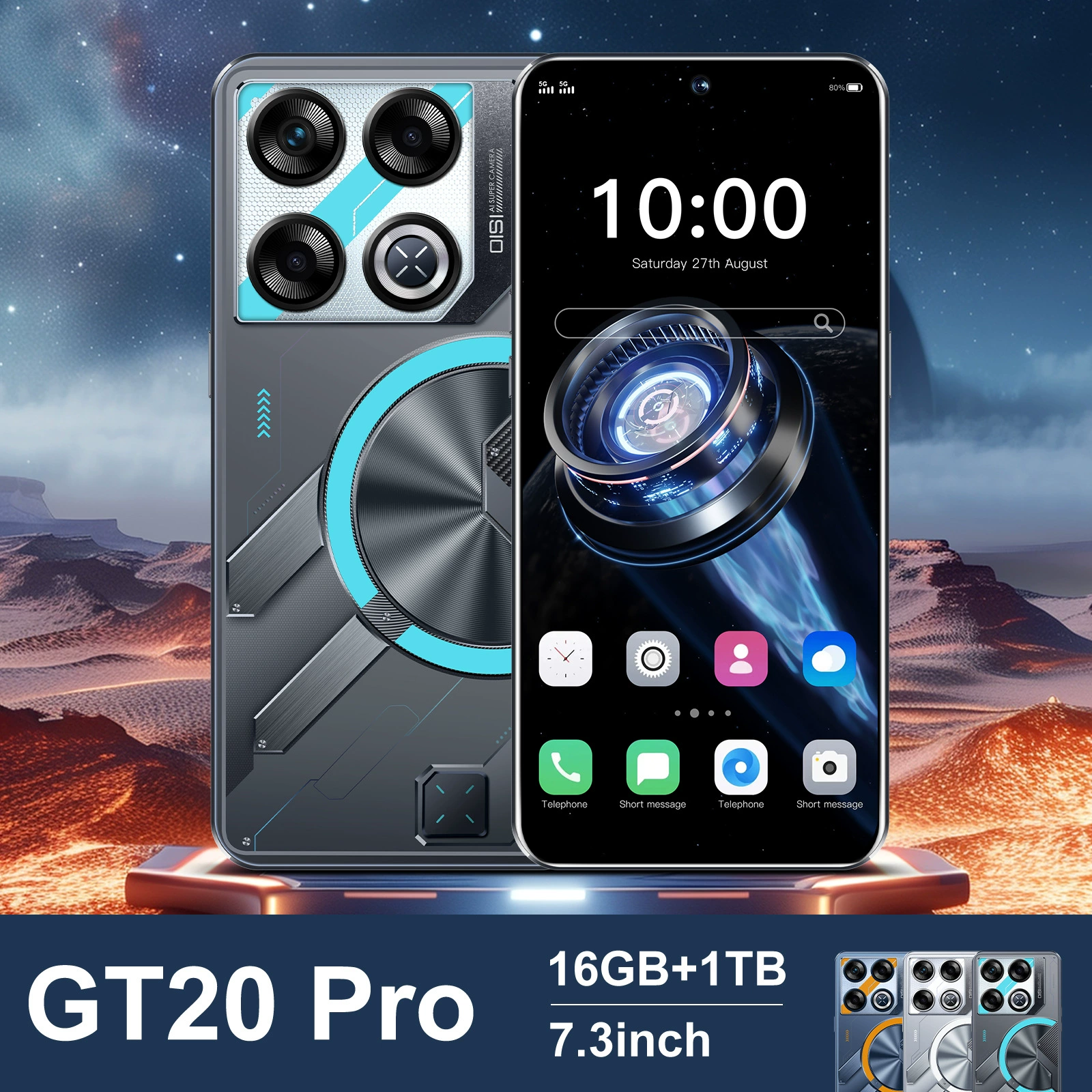 Новый кросс-бордер мобильный телефон GT20 Pro смартфон 16+1Т ПЗУ HD 7.3 большой экран источник производитель (爆款)