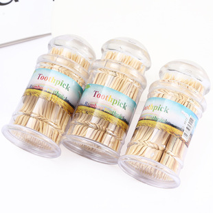 Bottled Bamboo Bamboo toothpick plastic toothpick jar pagoda bottle toothpick boxed portable two-head toothpick factory wholesale