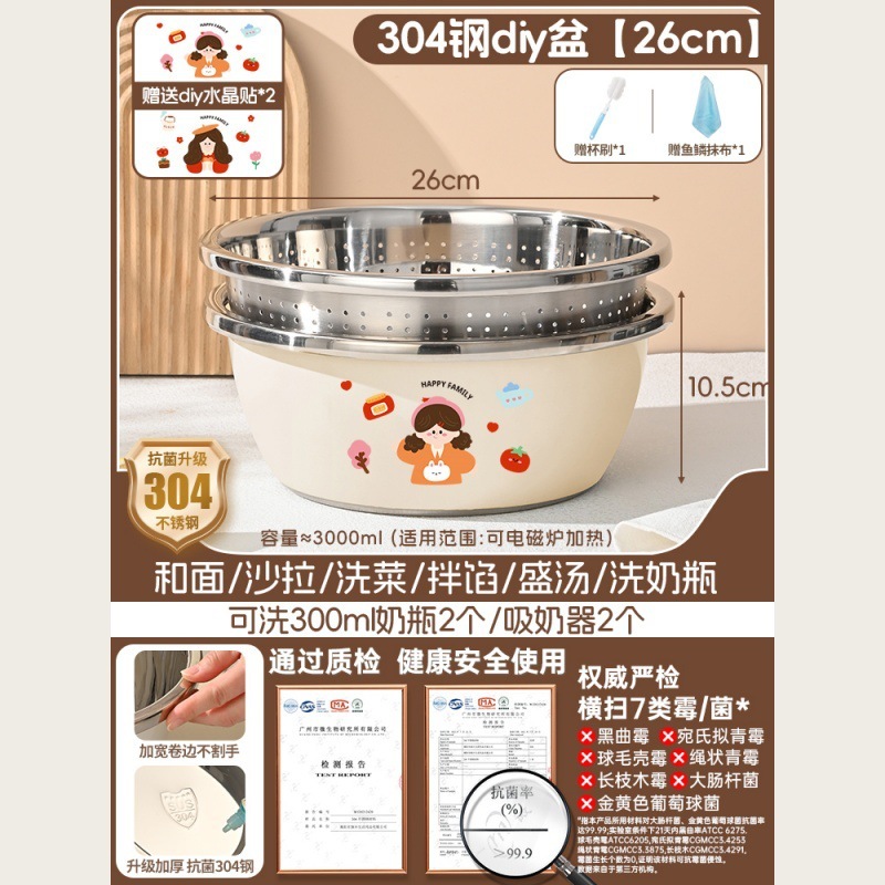 ベビー洗面器、哺乳瓶専用洗面器、消毒用304ステンレス製お尻洗い洗面器、お尻洗い洗面器|undefined