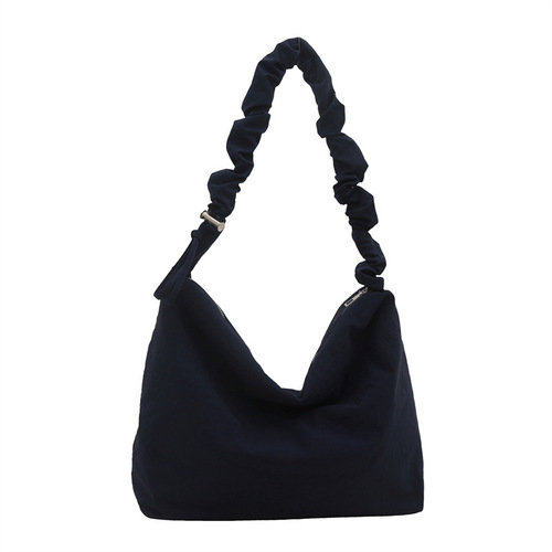 New Autumn Simple Pleated Tote Bag, Fashionable, Fresh, Literary, Korean Version, Hand-held, Single Shoulder, Underarm Bag
