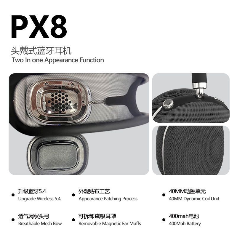 新しい磁気イヤーマフメッシュヘッドセットワイヤレス Bluetooth パッチ外観携帯電話ヘッドセット外国貿易 2025 新しい|undefined