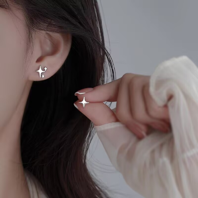 S999 Silver Ear Studs Delicate Compact Pure Silver Premium Pearl Earrings Hypoallergenic Sleep-in Cartilage Studs Ear Jewelry