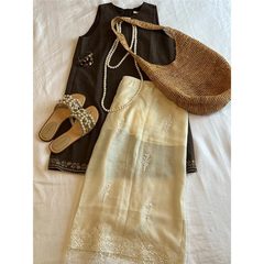 YT417385 夏服ユニークで美しい小さな香りのコーヒー色のベストツーピーススーツスカート女性のための 2025 新しいスタイル