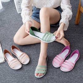 2023夏季新款时尚外穿韩版一脚蹬仙女洞洞鞋海边沙滩鞋塑料凉鞋