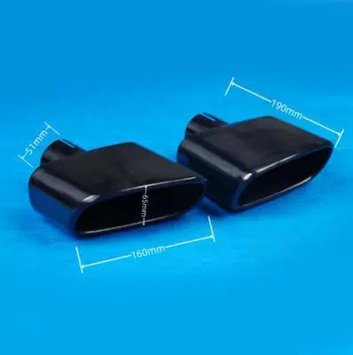 Steel Decorative Tailpipe Silencer, Exhaust pipe - 02-50447h-titanium-black-flat-square