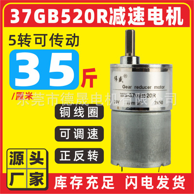 37GB520R DC Gear Motor 12V24V Slow miniature Motor Vigorously Adjust speed Reversion motor