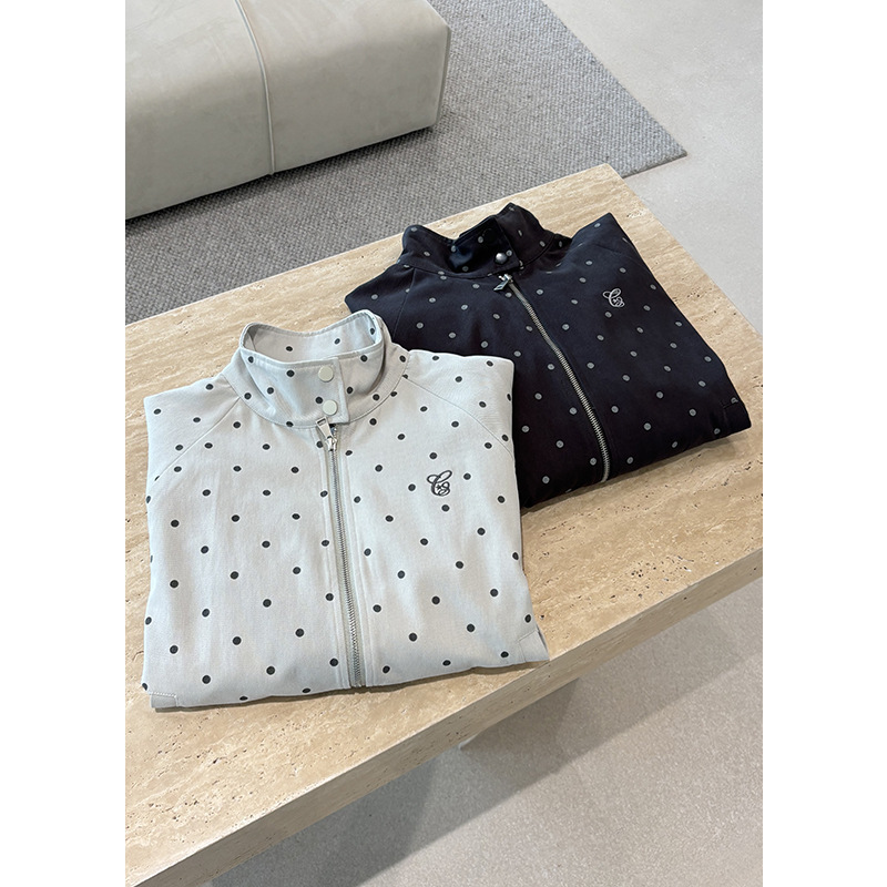Rainbow Thirteen Lines Sweet Cool Hot Girl Jacket for Women, Autumn 2026, Loose Fit, Slimming, Stand Collar, Polka Dot, Unique Top