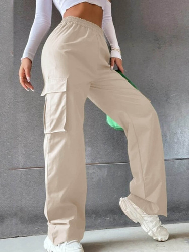 Women's Summer New Design High Street Work Pants, No Belt, High-Waisted Wide Leg Straight Leg Loose Casual Long Pants