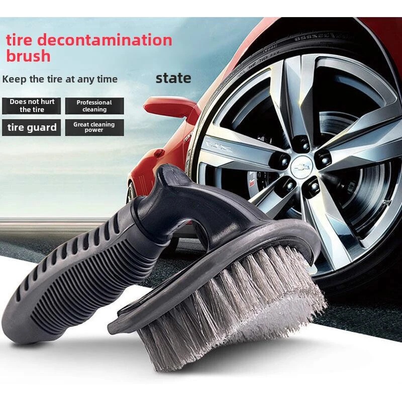 Car wash tire brush, long-handled soft-bristled wheel cleaning mop, powerful dirt-removing cleaning tool