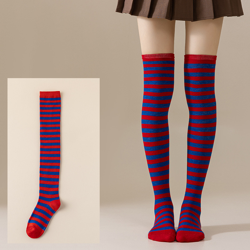 Calcetines Largos Bucaneras a Rayas para Mujer de Poliéster y Spandex, Absorción del Sudor, para Cosplay image 66