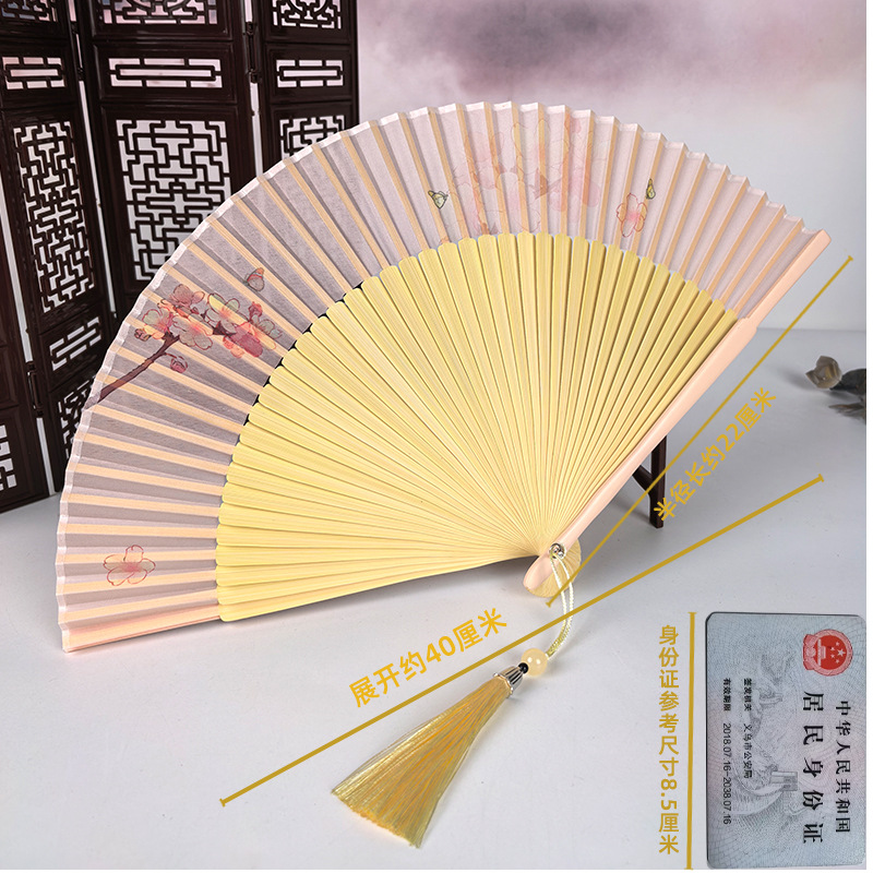 Ventilador antiguo ventilador plegable de verano chino chino cheongsam ventilador plegable de bambú artesanía ventilador pequeño ventilador de baile ventilador image 33