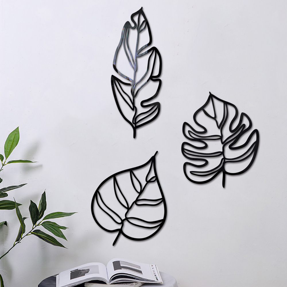 150g Weight Wall Sticker Home Textiles & Decor Type Plastic Material Fashion Leaves Plastic Wall Sticker