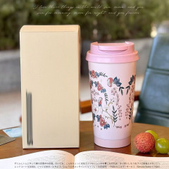 スターダッド江南ピンクフラワーコーヒーカップ 304 ステンレス鋼魔法瓶カップ高価値大容量ウォーターカップタンブラー