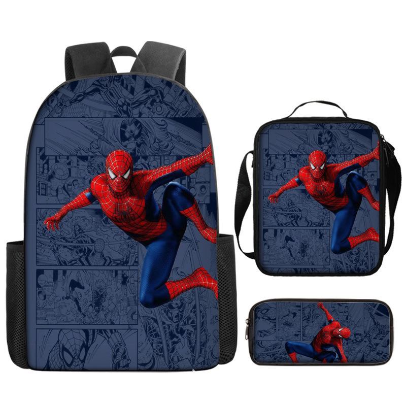 Cross-border nuevo Marvel Spider-Man mochila de estudiantes de primaria y secundaria mochila de dibujos animados de gran capacidad mochila de almuerzo