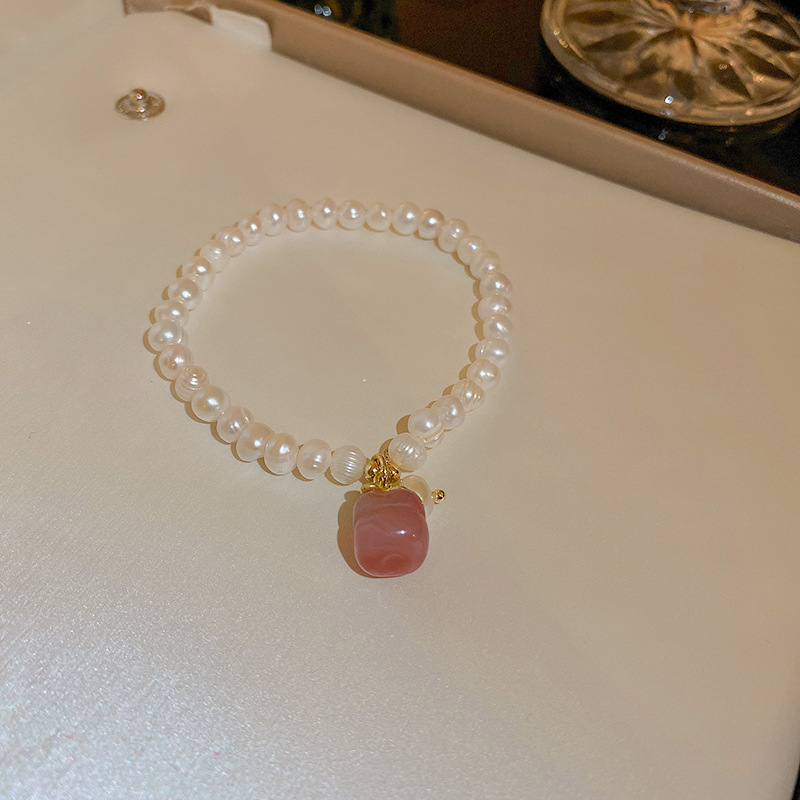 1 Piece Quantity Holiday Occasion Freshwater Pearl, Agate Material Sweet Flower Freshwater Pearl Agate Beaded Plating Inlay Zircon Bracelets