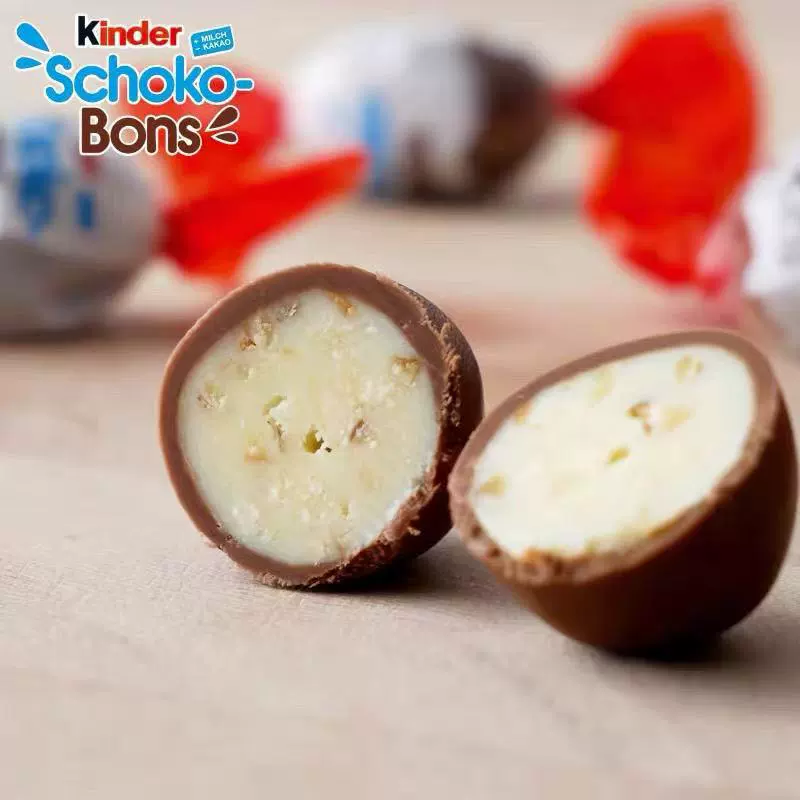 Снэк Kinder Schoko-Bons молочный шоколад, упаковки 80–300 г, начинка лесной орех и молоко