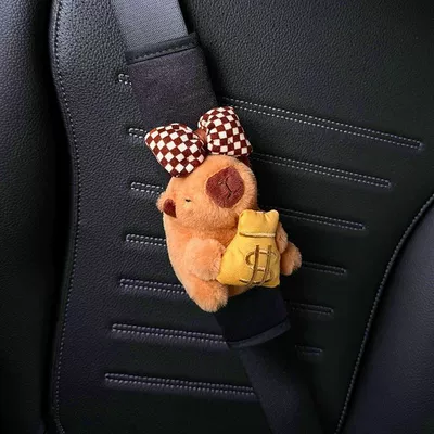Car seatbelt shoulder pad, Sürətlər qutusu və əl tormozu başlıqları - brown-checkered-money-bag-shoulder-pad-version
