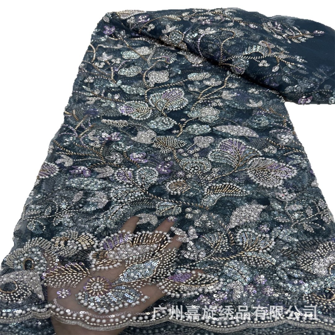 Nuevo bordado de tubo de perlas flor floral red bordada encaje del sudeste asiático vestido de boda nacional cheongsam tela bordada image 6