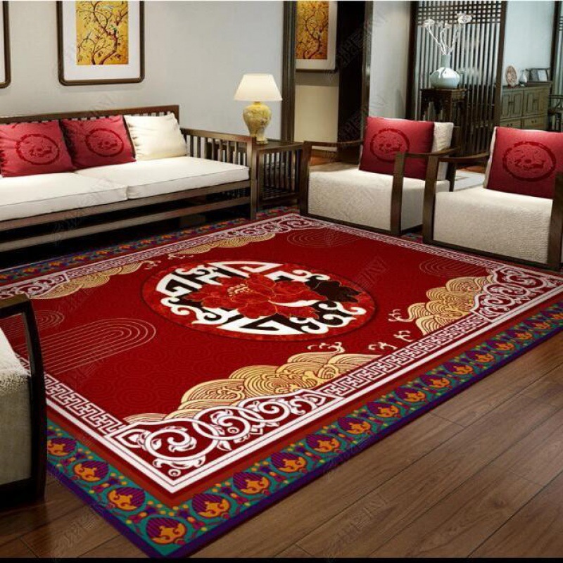 新中式地毯客厅茶几毯床边房间大面积满铺毯厨房入户门垫防滑机洗