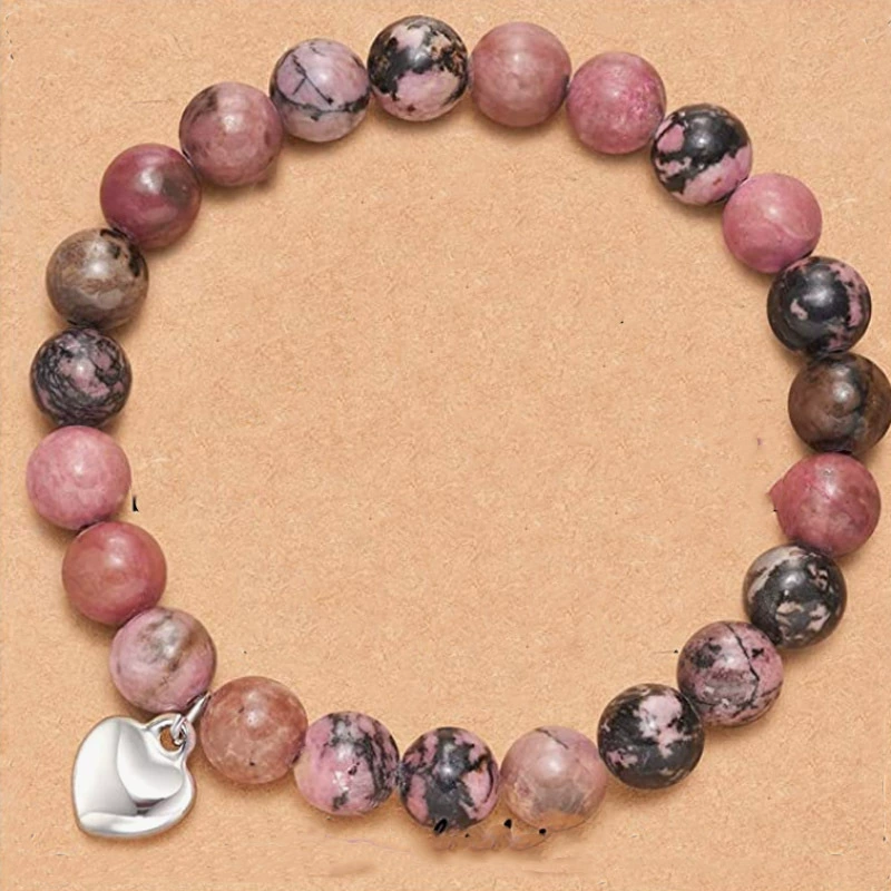 Хрусталь, бирюзовый бисер bracelet, подвеска сердце, Amazon