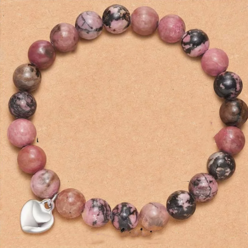 Хрусталь, бирюзовый бисер bracelet, подвеска сердце, Amazon