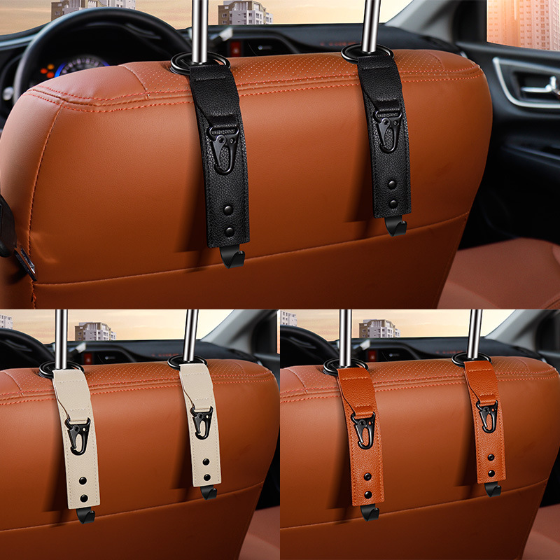 gancho de automóvil mejora de la espalda del asiento del automóvil doble gancho oculto de pieles revueltas en la cola trasera del automóvil para bolsa gancho de almacenamiento