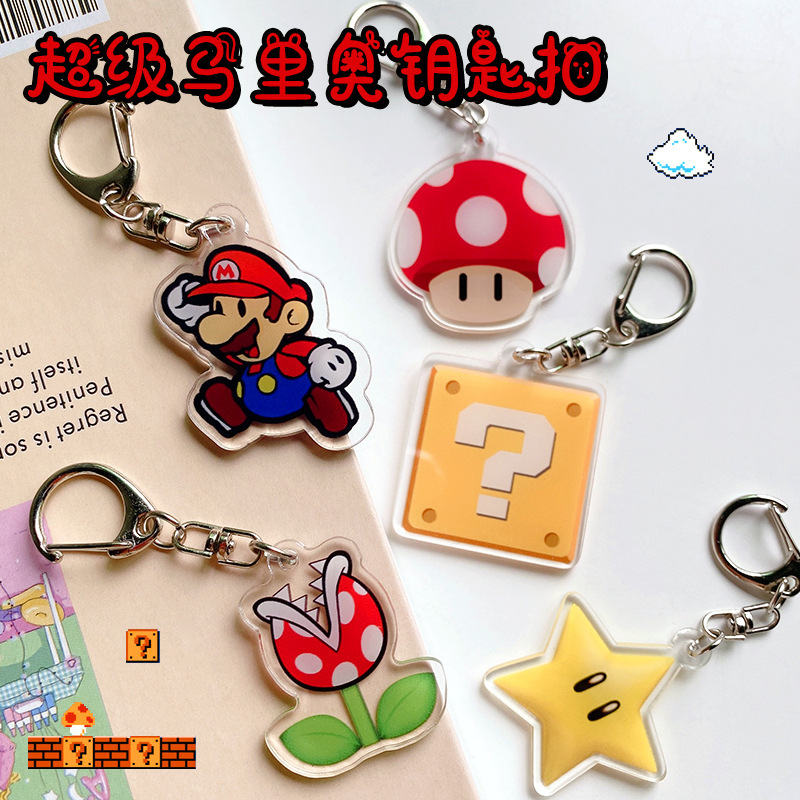 Cartoon Anime Game Super Mario Series Acrylic Keychain Creative Keychain Bag Decorative Pendant Cartoon Anime Game Super Mario Series Acrylic Keychain Creative Keychain Bag Decorative Pendant