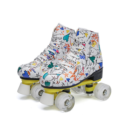 Adult double-row skates, men's and women's double-row roller skates, children's roller skates, baby beginners four-wheel skates