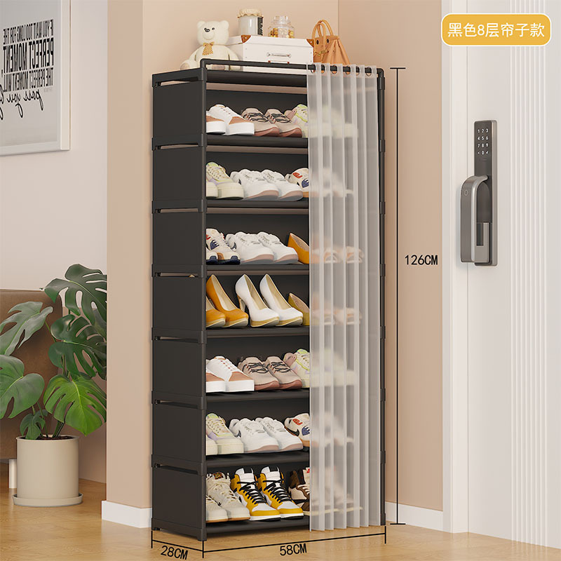 Estantes de zapatos simples de almacenamiento de puerta doméstica hermoso interior a prueba de polvo multicapa de gran capacidad gabinete de zapatos comercio exterior explosión al por mayor image 21