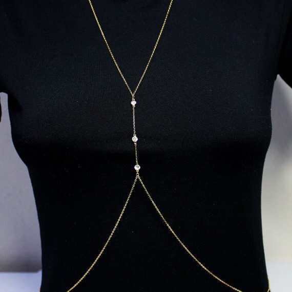 Vintage Jewelry Kim Kardashian Inspired Gold Mine Body Chain Clothing Accessories Necklace Jewelry