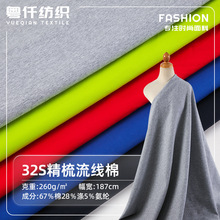 32S精梳流线棉食毛奥代尔棉盖丝斜纹卫衣校服棒球服面料校服专用