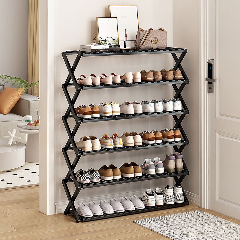 Puerta simple del estante para zapatos Almacenamiento de múltiples capas para el hogar, ahorro de espacio, esquina, pequeño armario de zapatos estrecho a prueba de polvo, instalación gratuita