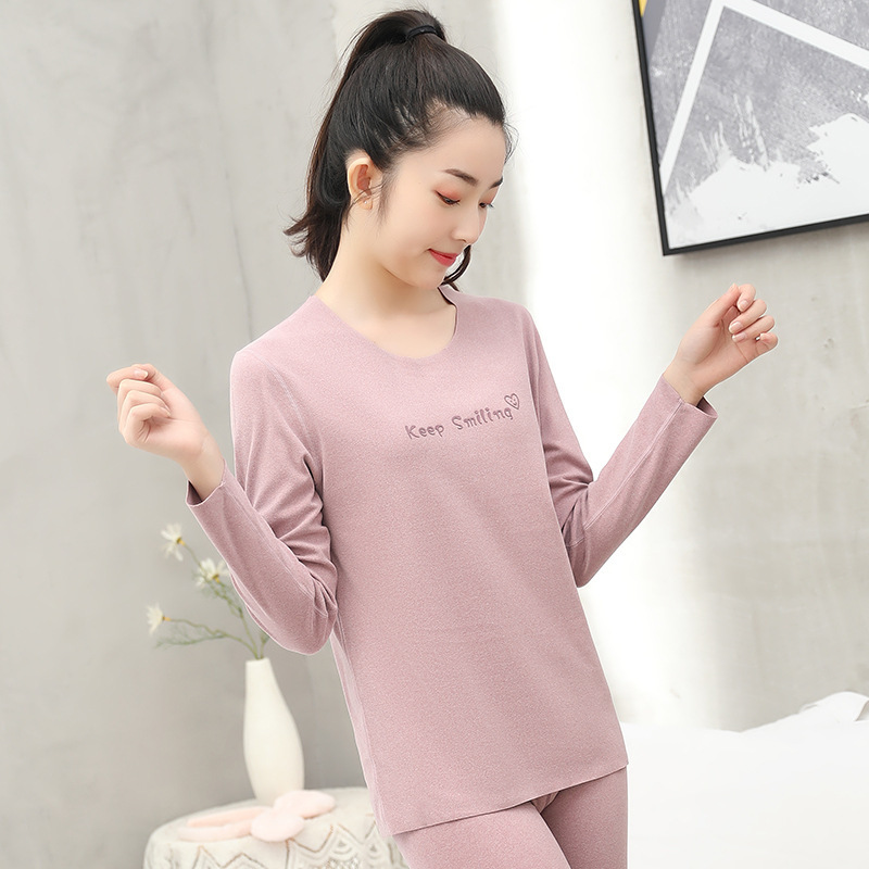 El otoño y el Invierno nueva Seamless long Johns mujeres cepillado corte casual traje caliente delgada de Las impreso ropa interior ventas la fábrica