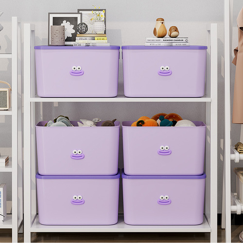 Storage box with lid, plastic underwear, socks, clothing storage box, clothes storage box, desktop purple storage basket